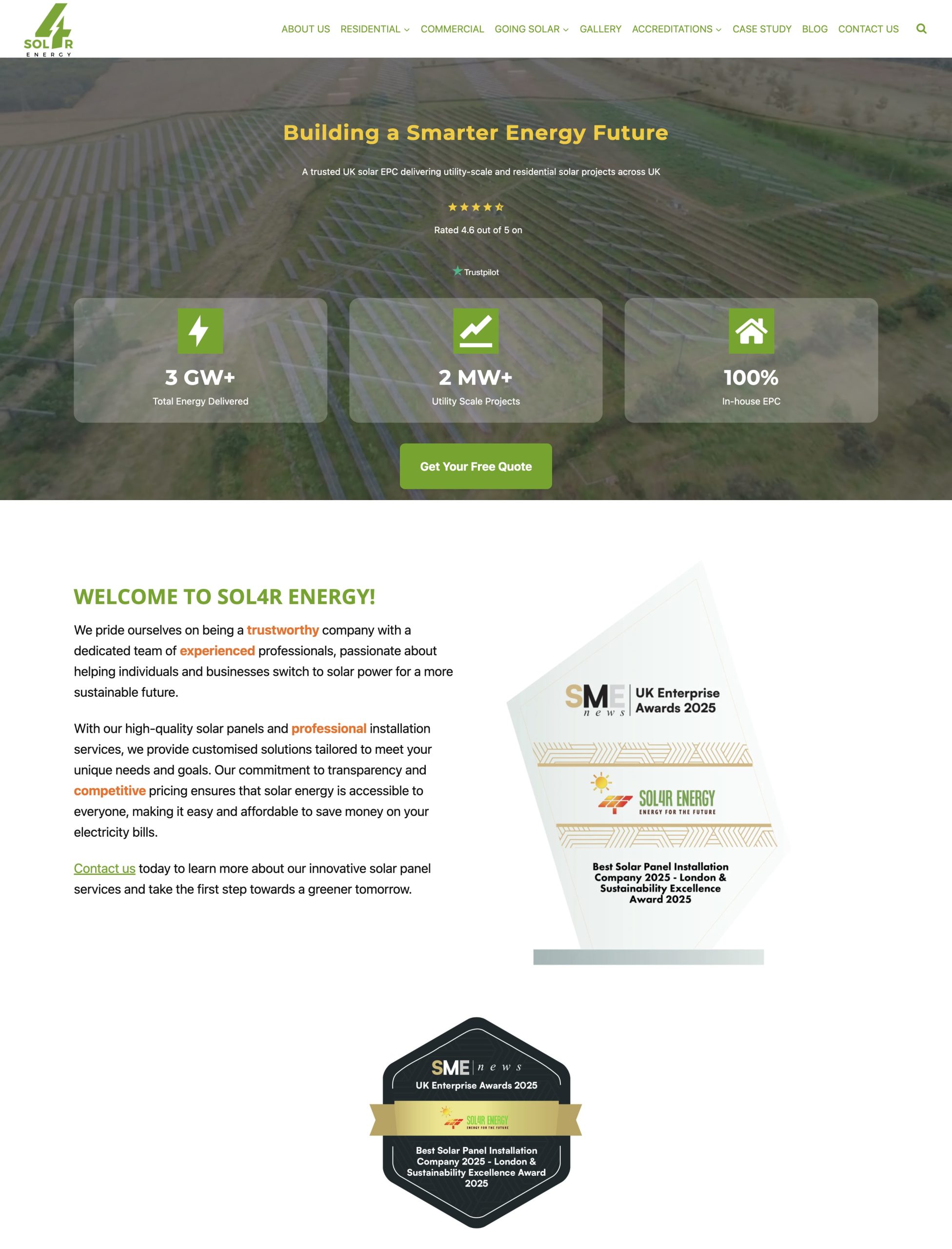 Sol4r Energy website before redesign