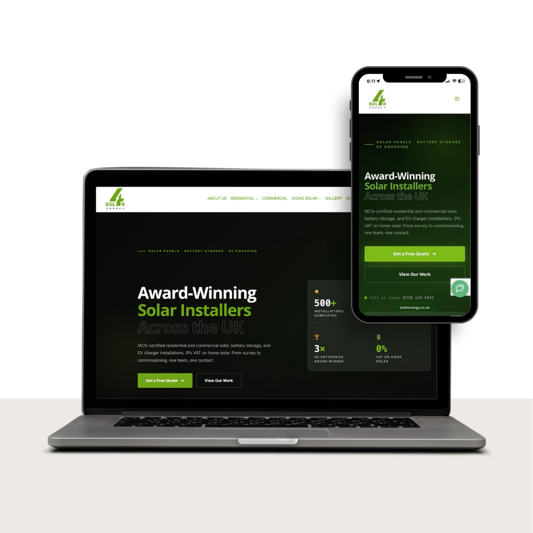 Sol4r Energy website mockup